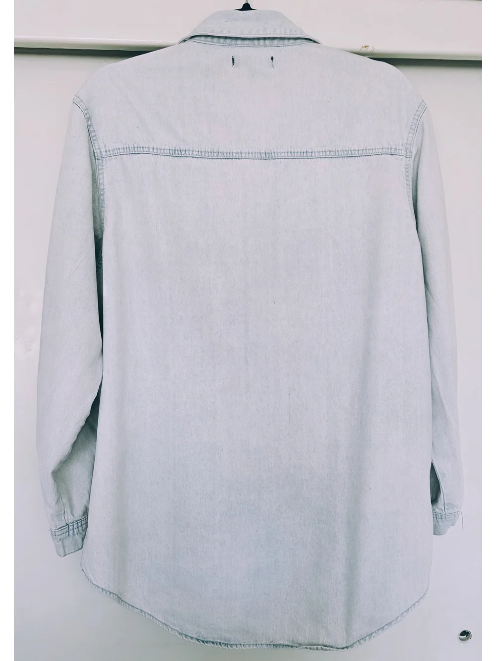 Light Wash Denim Button-Up Shirt - Picture 5 of 6